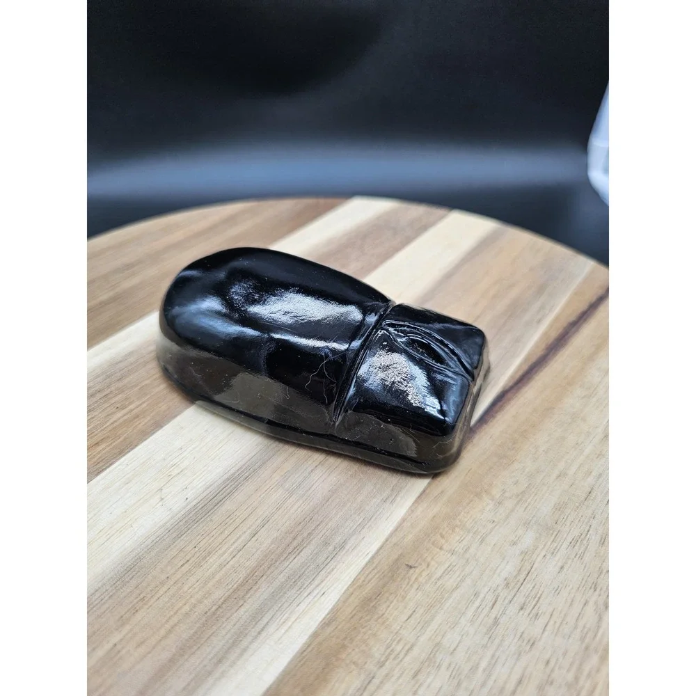 Pilgrim Glass Black‎ Glass Computer Mouse Shaped Paperweight